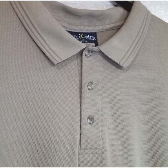 Luna Pier Tan Polo Shirt Short Sleeve XXL 100% Cotton 2XL Men's Made In The USA - Picture 4 of 7
